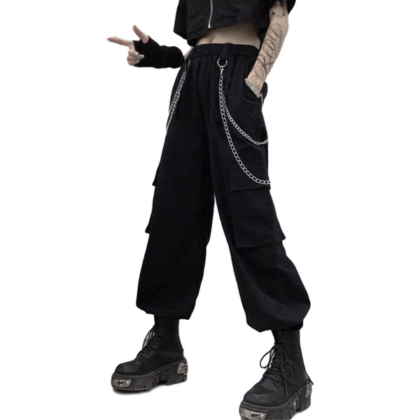 CH Women's Punk Chain Cargo Pants