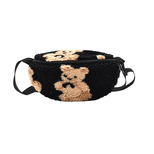 Bear Print Sherpa Chest Bag