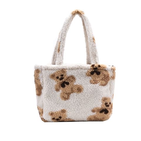 CH Bear Print Sherpa Tote Bag