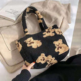 CH Bear Print Sherpa Tote Bag