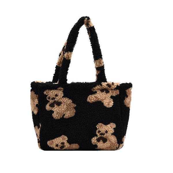 CH Bear Print Sherpa Tote Bag