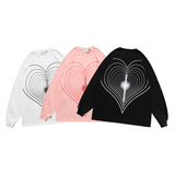 CH Layered Heart Pattern Long Sleeve Shirt