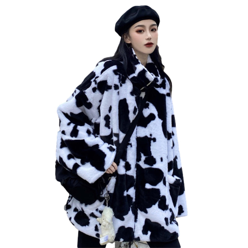 CH Cow Patten Sherpa Coat