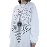 CH Layered Heart Pattern Long Sleeve Shirt