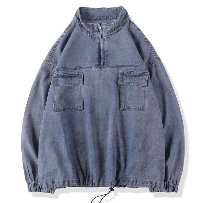 CH Half-Zip Denim Sweatshirt