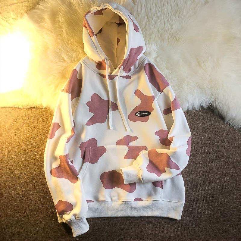 CH Pink Cow Pattern Hoodie