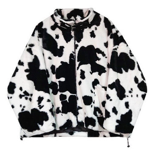 CH Cow Patten Sherpa Coat