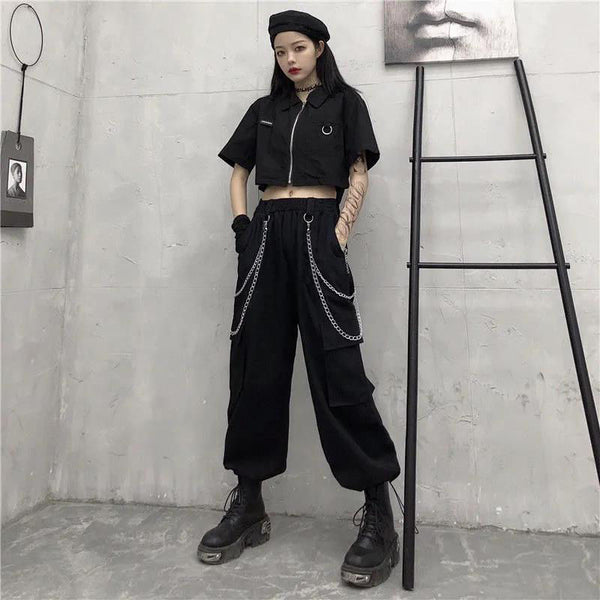 CH Women's Punk Chain Cargo Pants