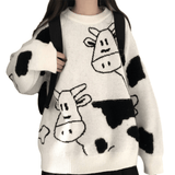 CH Knitted Cow Sketches Sweater