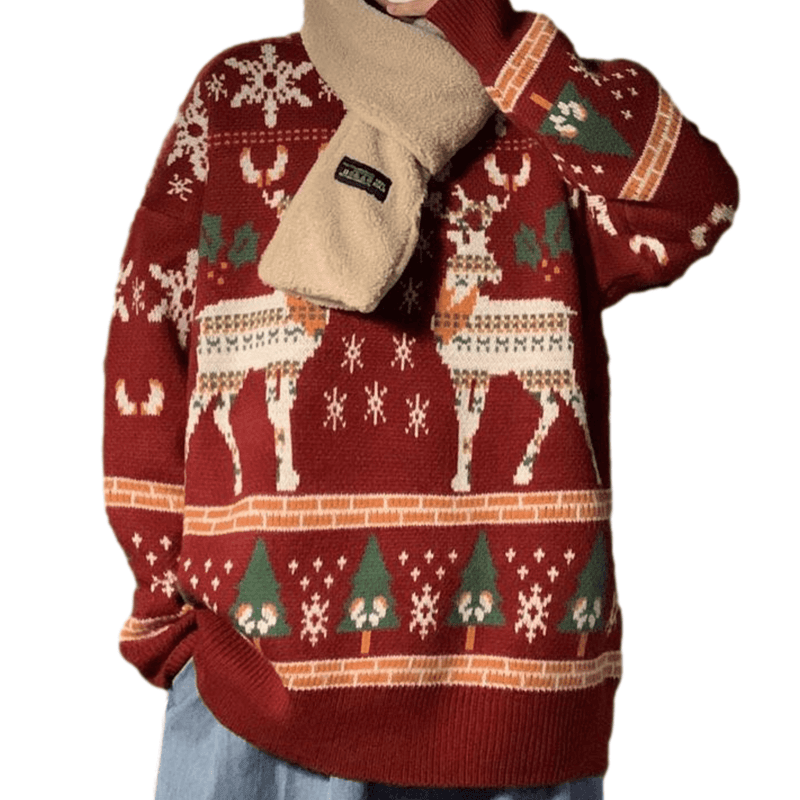 CH VIntage Xmas Elements Pattern Sweater