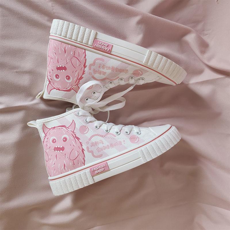 Women's Pink monster canvas shoes - Chiggate