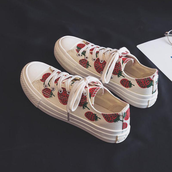 Women's strawberry canvas shoes - Chiggate